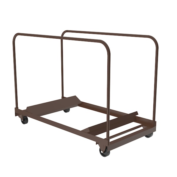 Rectangle Table Truck for Round Folding Tables, 55" L, 28" W, Walnut